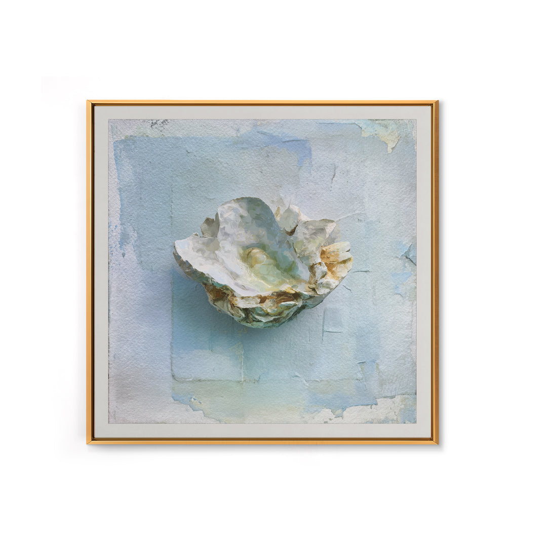 Oyster Shell Study Framed Canvas Print, Bathroom Art, Modern Wall Art, Bathroom Decor, Fine Art, Spa, Wall Decor, Neutral Decor, BAT-1x1-46