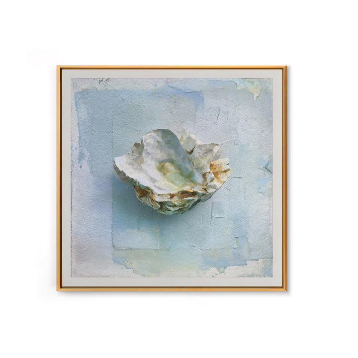 Oyster Shell Study Framed Canvas Print, Bathroom Art, Modern Wall Art, Bathroom Decor, Fine Art, Spa, Wall Decor, Neutral Decor, BAT-1x1-46