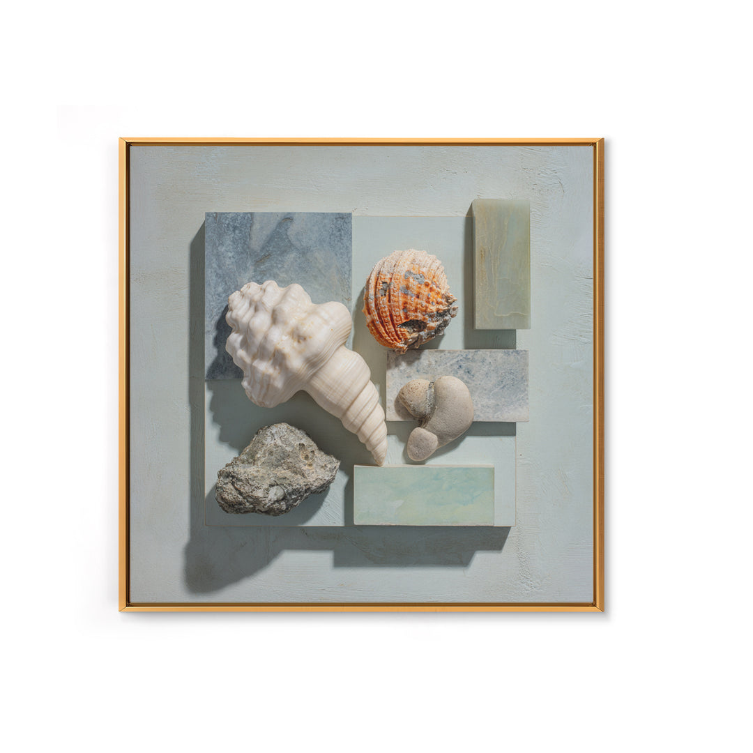 Coral and Shell Arrangement Canvas Print, Bathroom Art, Funny Bathroom Art, Bathroom Decor, Fine Art, Spa, Art Print, BAT-1x1-59