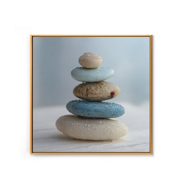 Monochrome Pebble Stack Framed Canvas Print, Bathroom Art, Bathroom Art Decor, Bathroom Decor, Oil Painting, Spa, Boho Decor, BAT-1x1-61