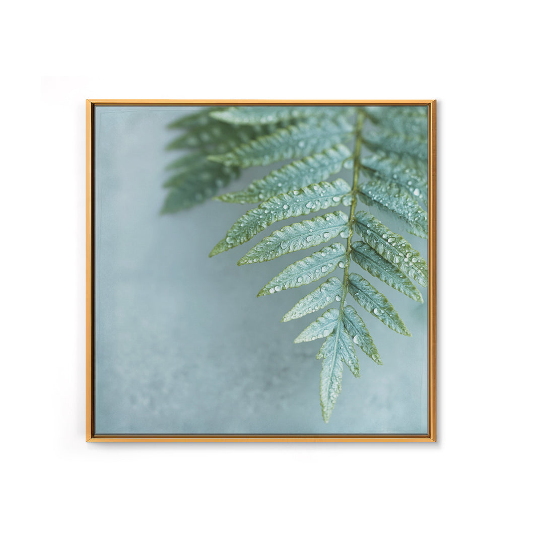 Green Fern Frond Closeup Canvas Print, Bathroom Art, Halloween Art, Bathroom Decor, Oil Painting, Spa, Textured Painting, BAT-1x1-82