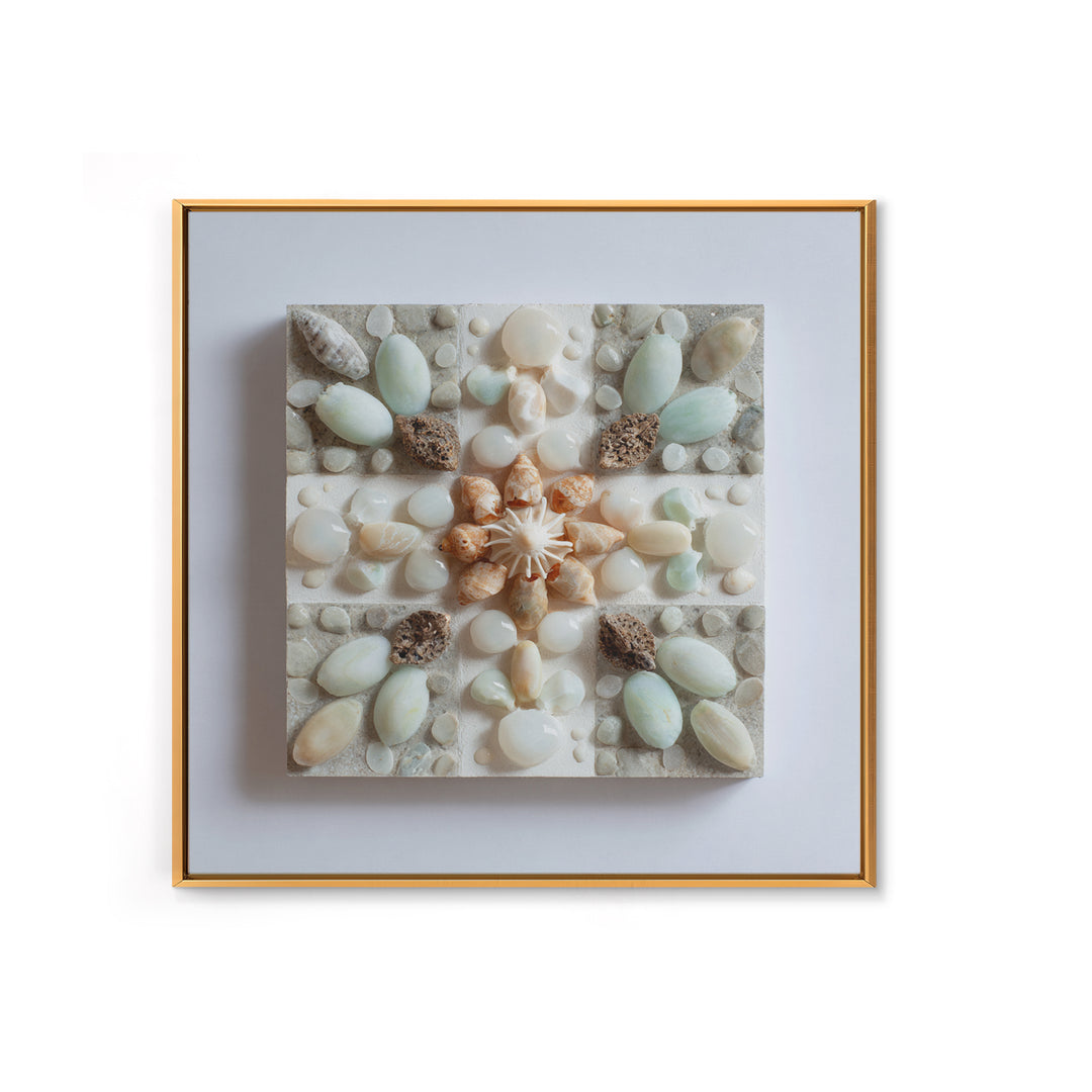 Coral and Shell Arrangement Framed Canvas Print, Bathroom Art, Neutral Decor, Bathroom Decor, Fine Art, Spa, Wall Art, BAT-1x1-83