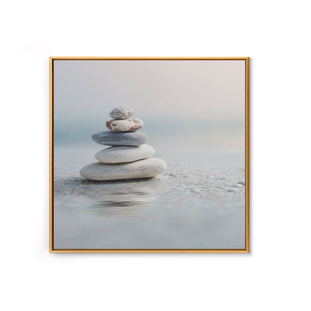Monochrome Pebble Stack Canvas Print, Bathroom Art, Bathroom Print, Bathroom Decor, Fine Art, Spa, Minimalist Decor, BAT-1x1-85