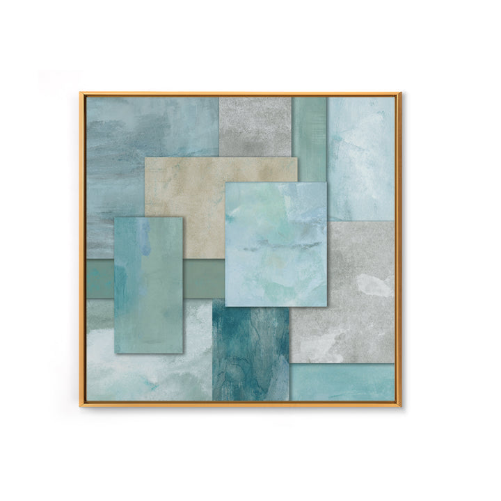 Clean Geometric Forms Framed Canvas Print, Bathroom Art, Wall Decor, Bathroom Decor, Abstract Art, Spa, Contemporary Art, BAT-1x1-93