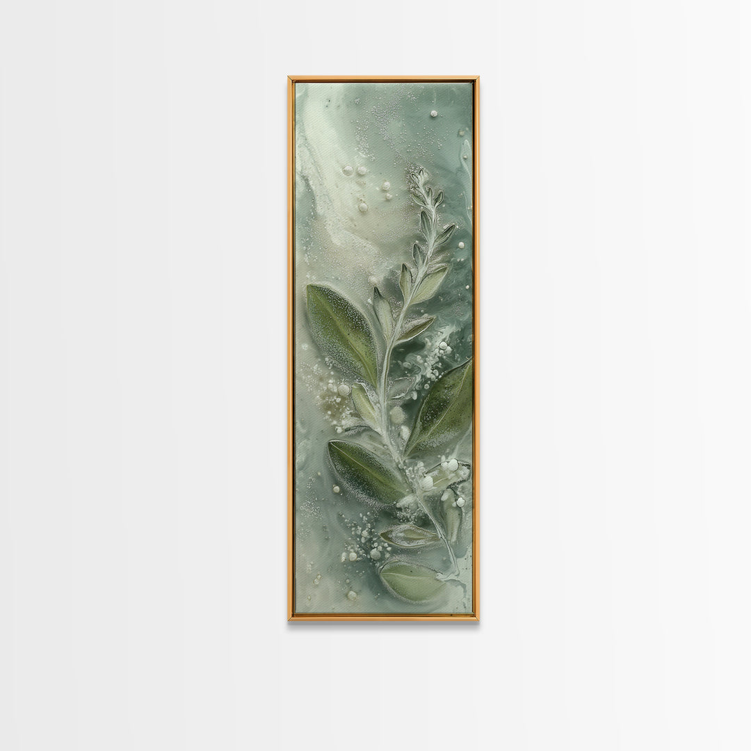 Botanical Bath Herb Arrangement Framed Canvas Print, Bathroom Art, Bathroom Wallpaper, Bathroom Decor, Fine Art, Spa, BAT-1x3-29
