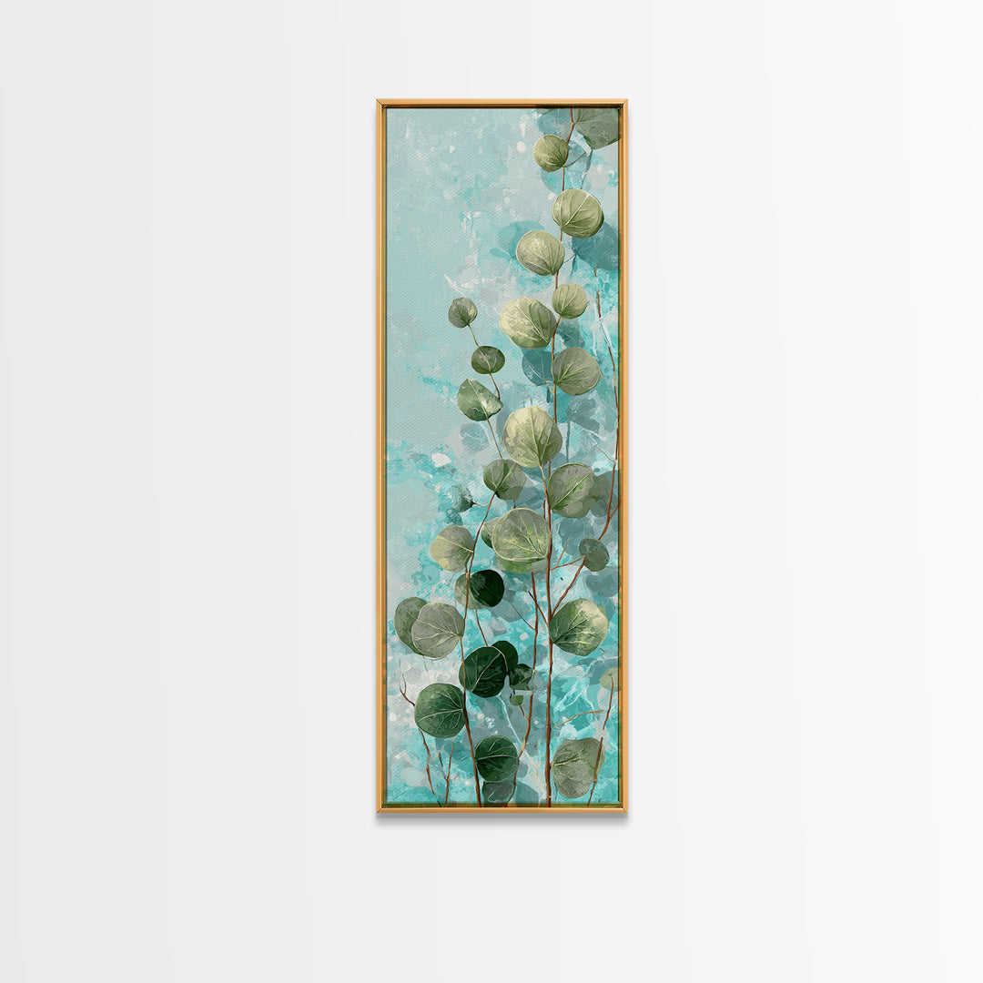 Spa Eucalyptus Branch Canvas Print, Bathroom Art, Retro Wall Art, Bathroom Decor, Fine Art, Spa, Modern Decor, Fine Art Print, BAT-1x3-38