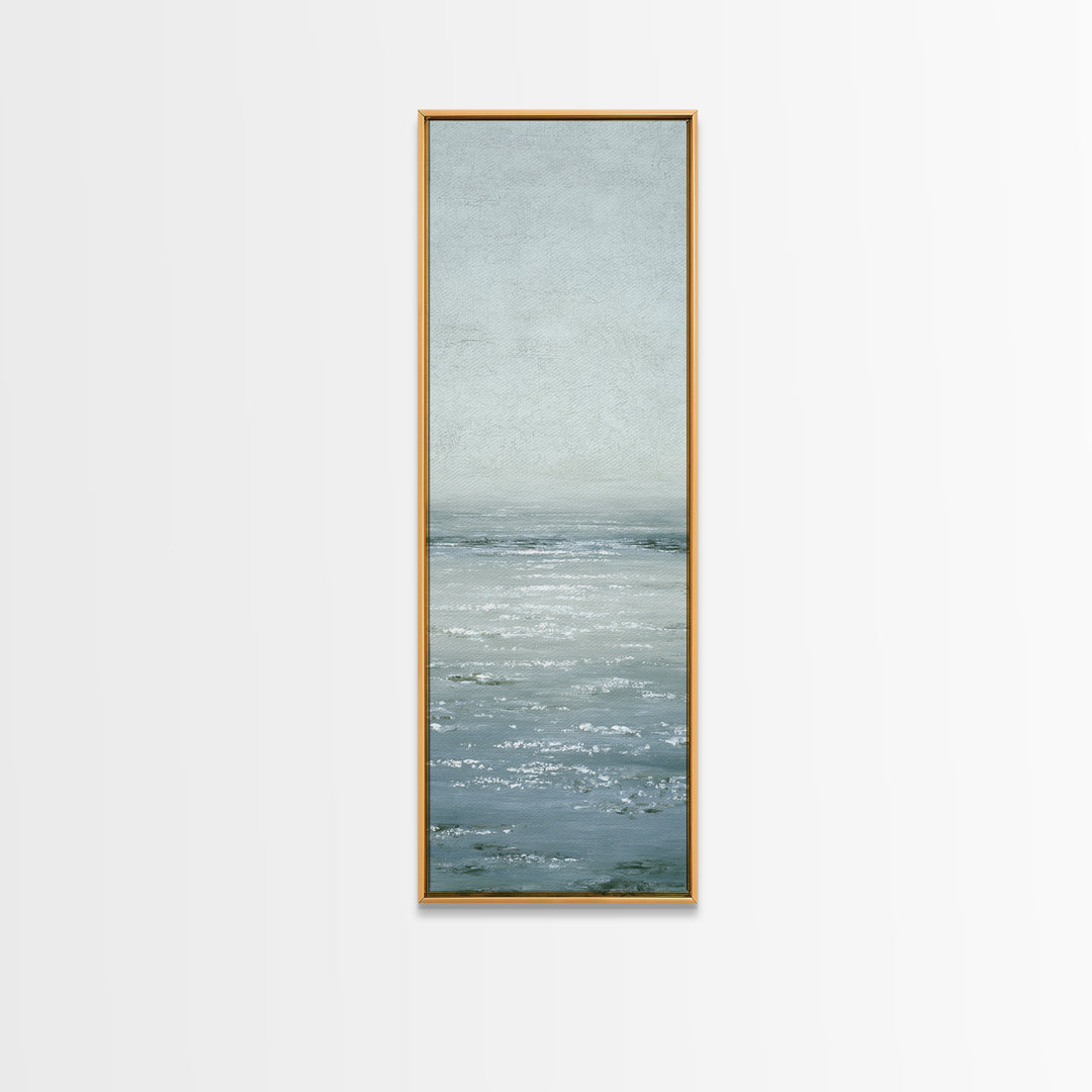 Misty Lake Scene Framed Canvas Print, Bathroom Art, Bathroom Print, Bathroom Decor, Fine Art, Spa, Minimalist Decor, BAT-1x3-45