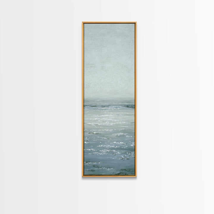 Misty Lake Scene Framed Canvas Print, Bathroom Art, Bathroom Print, Bathroom Decor, Fine Art, Spa, Minimalist Decor, BAT-1x3-45