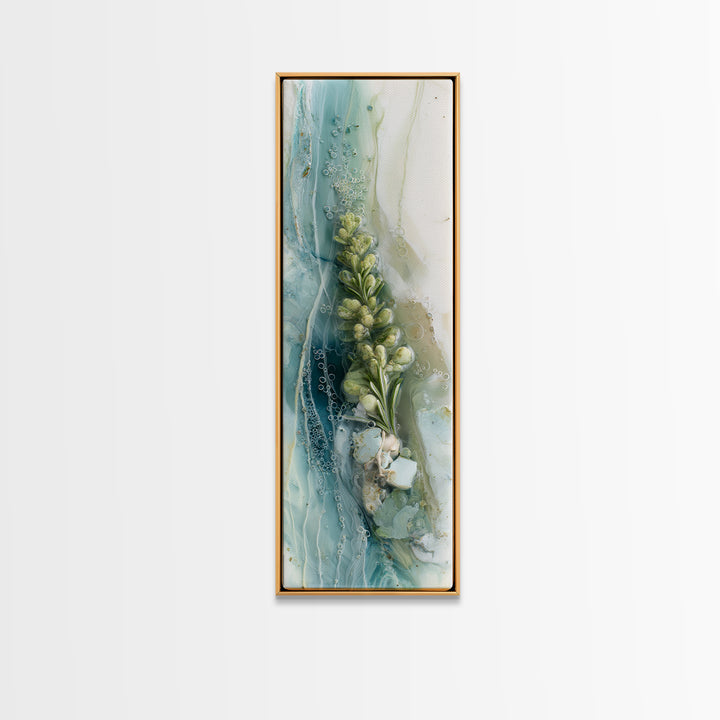 Botanical Bath Herb Arrangement Framed Canvas Print, Bathroom Art, Bathroom Wallpaper, Bathroom Decor, Fine Art, Spa, BAT-1x3-53