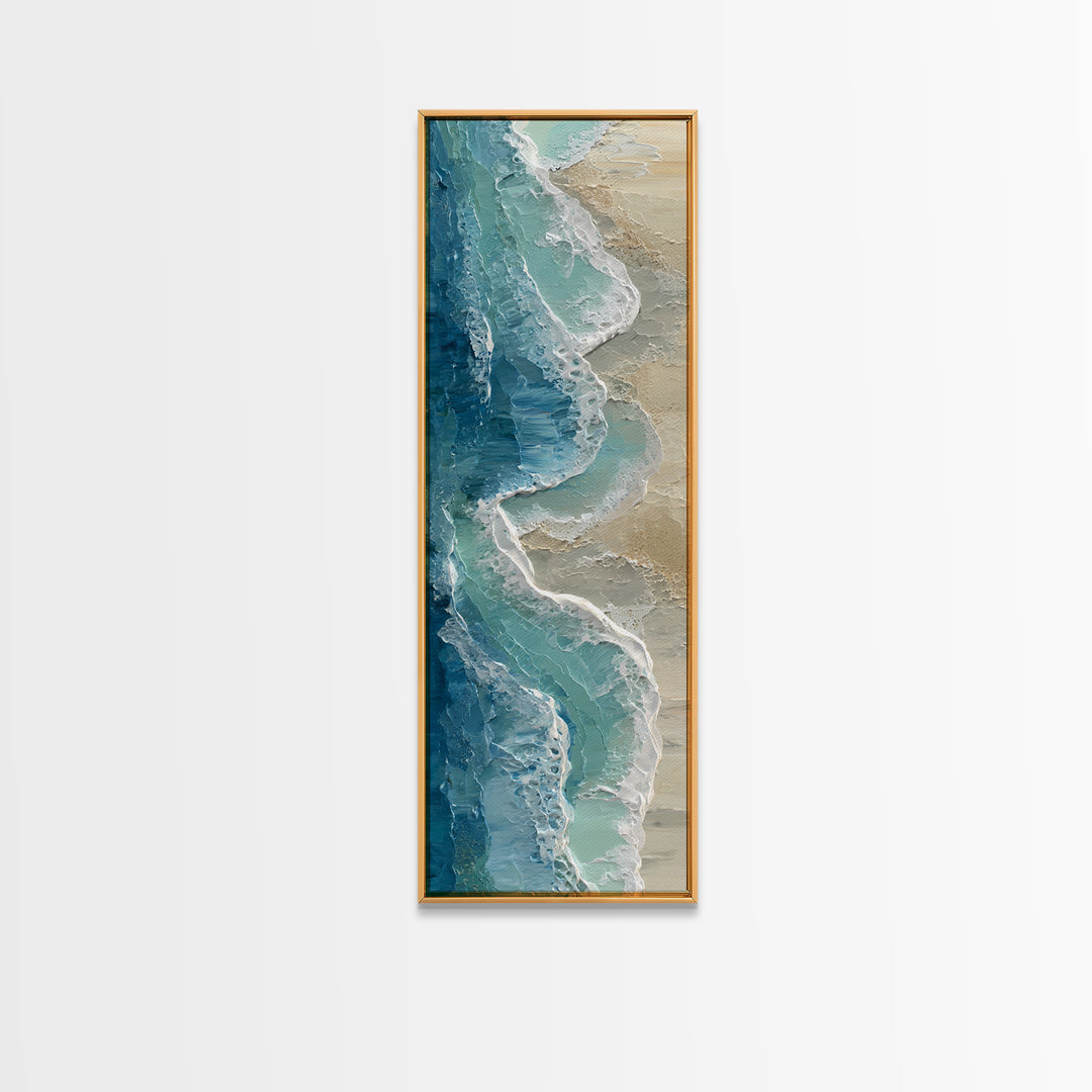 Calming Blue Ocean Wave Study Framed Canvas Print, Bathroom Art, Modern Decor, Bathroom Decor, Fine Art, Spa, Home Decor, BAT-1x3-61