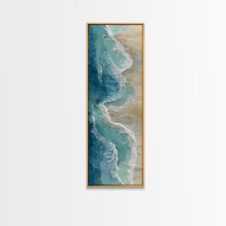 Calming Blue Ocean Wave Study Framed Canvas Print, Bathroom Art, Modern Decor, Bathroom Decor, Fine Art, Spa, Home Decor, BAT-1x3-61