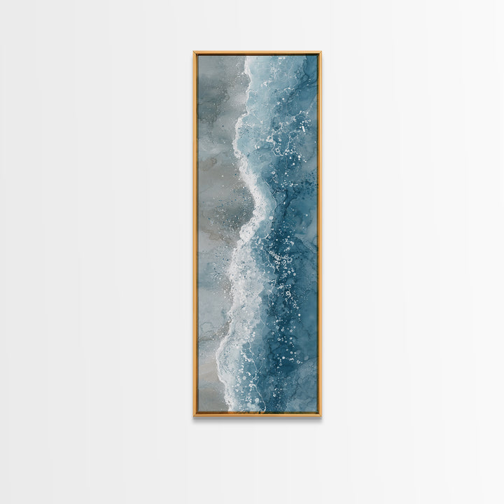 Calming Blue Ocean Wave Study Canvas Print, Bathroom Art, Art Print, Bathroom Decor, Fine Art, Spa, Custom Pet Portrait, BAT-1x3-85
