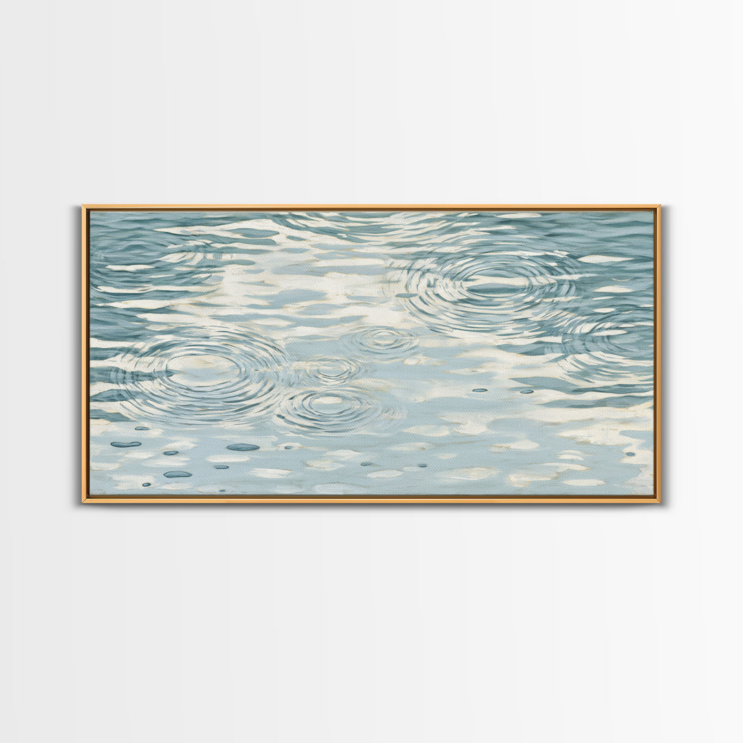 Abstract Water Ripples Framed Canvas Print, Bathroom Art, Art Print, Bathroom Decor, Fine Art, Spa, Custom Pet Portrait, BAT-2x1-1