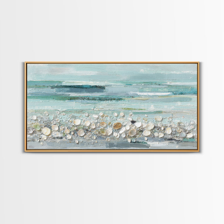 Oyster Shell Study Framed Canvas Print, Bathroom Art, Gallery Decor, Bathroom Decor, Fine Art, Spa, Minimalist Decor, BAT-2x1-18