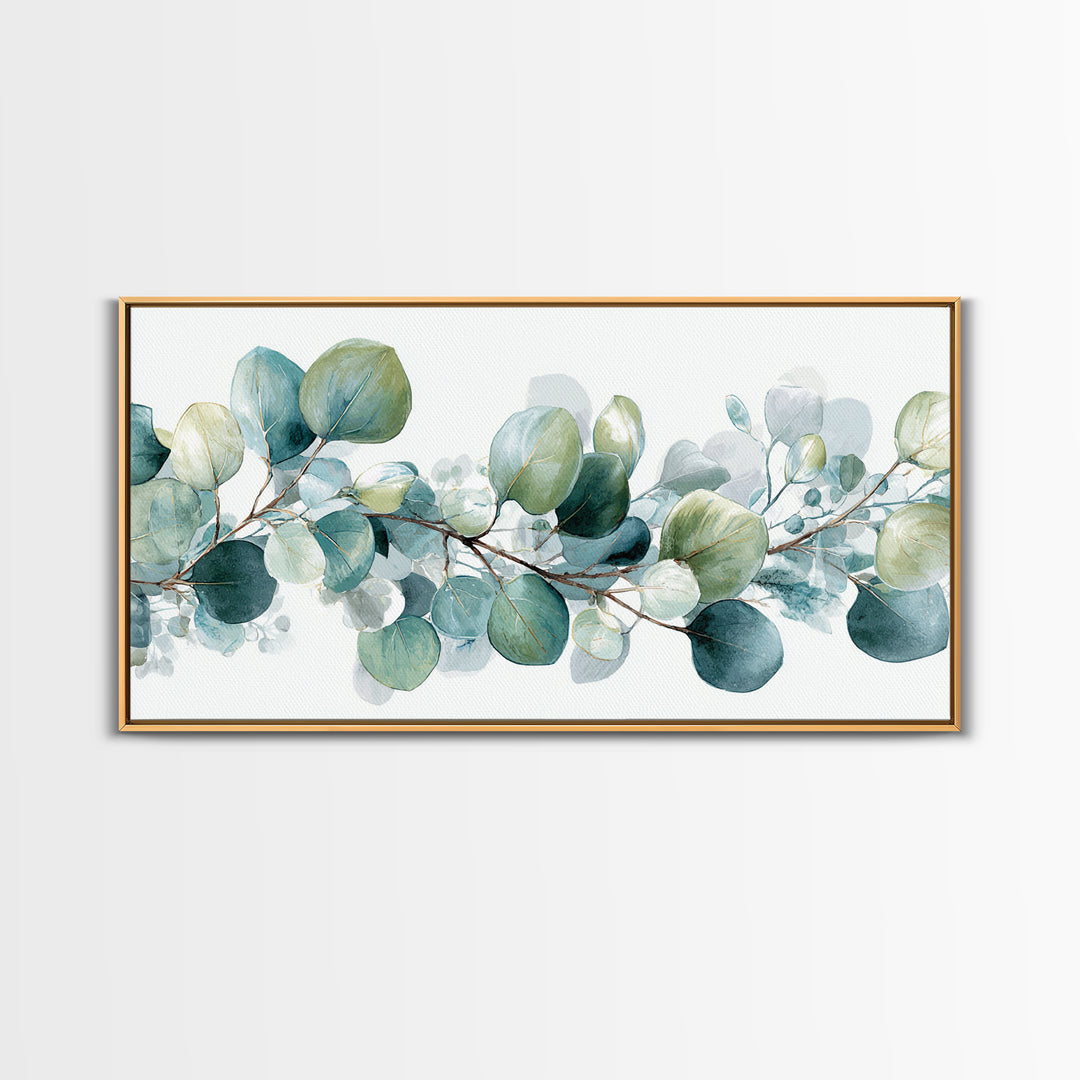 Spa Eucalyptus Branch Canvas Print, Bathroom Art, Wall Decor, Bathroom Decor, Fine Art, Spa, Contemporary Art, Wall Art, BAT-2x1-22