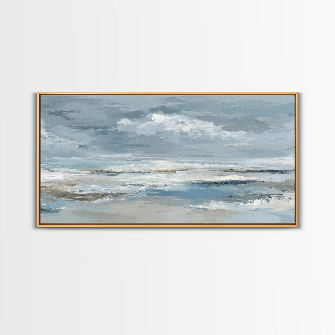 Soft Cloud and Rain Composition Canvas Print, Bathroom Art, Home Decor, Bathroom Decor, Oil Painting, Spa, Canvas Wall Art, BAT-2x1-39