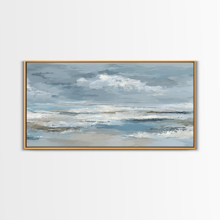 Soft Cloud and Rain Composition Canvas Print, Bathroom Art, Home Decor, Bathroom Decor, Oil Painting, Spa, Canvas Wall Art, BAT-2x1-39