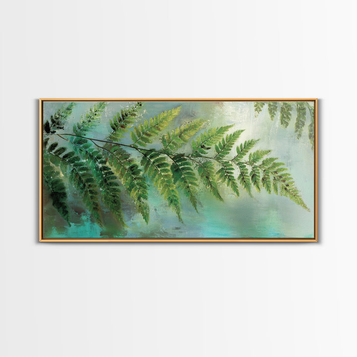Green Fern Frond Closeup Canvas Print, Bathroom Art, Art Print, Bathroom Decor, Spa, Custom Pet Portrait, Bathroom Wall Art, BAT-2x1-54