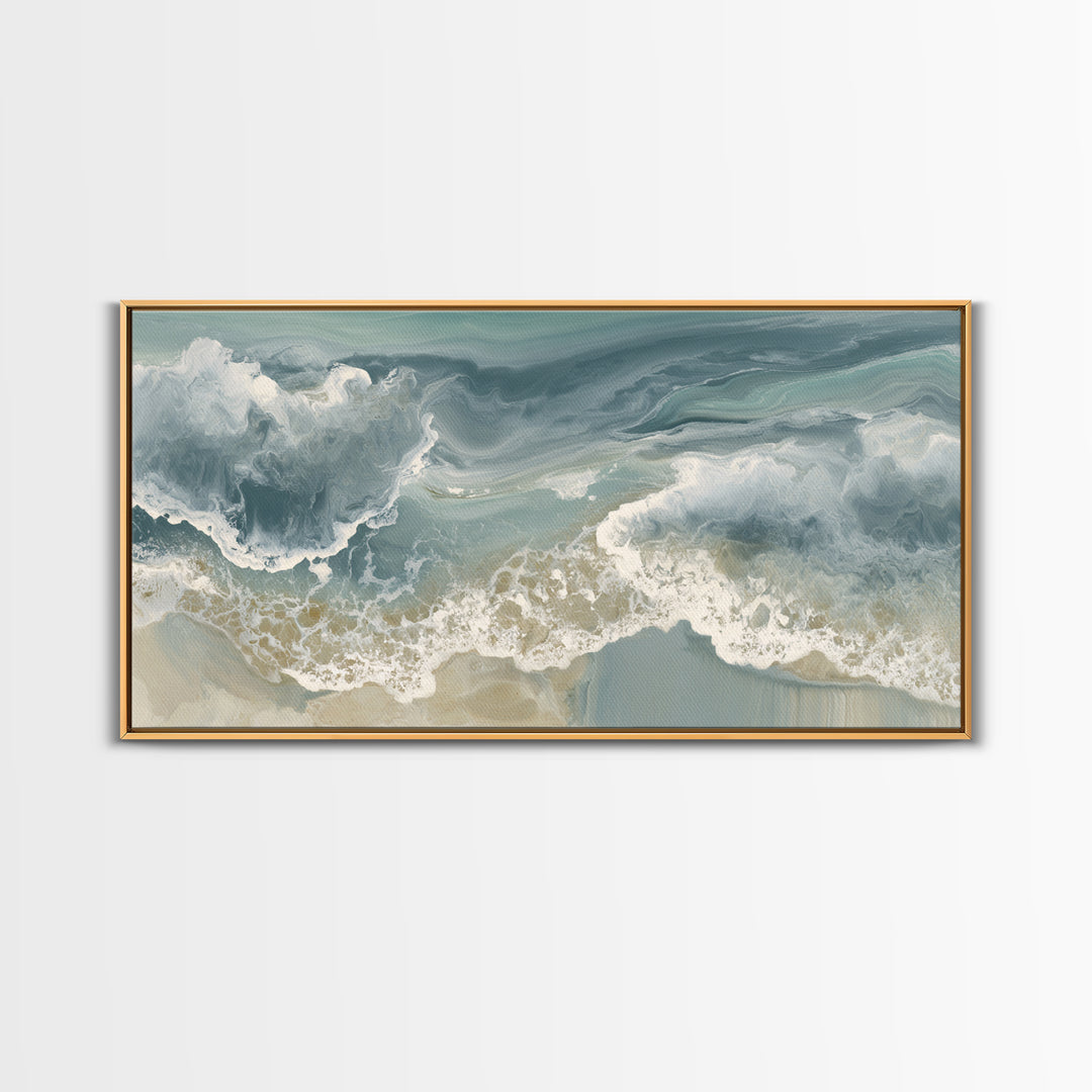 Soft Cloud and Rain Composition Canvas Print, Bathroom Art, Dog Portrait, Bathroom Decor, Fine Art, Spa, Minimalist Wall Art, BAT-2x1-63