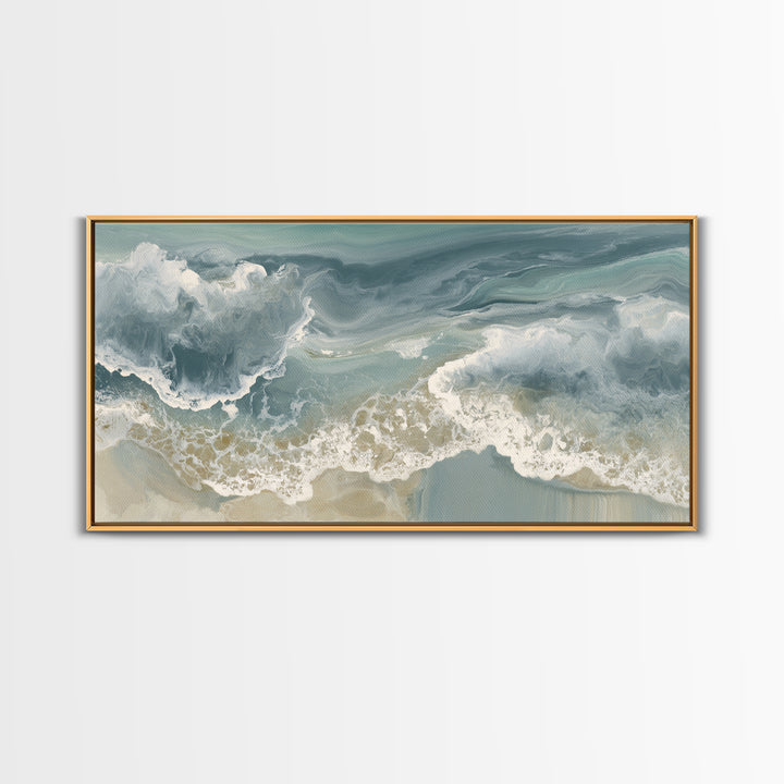 Soft Cloud and Rain Composition Canvas Print, Bathroom Art, Dog Portrait, Bathroom Decor, Fine Art, Spa, Minimalist Wall Art, BAT-2x1-63
