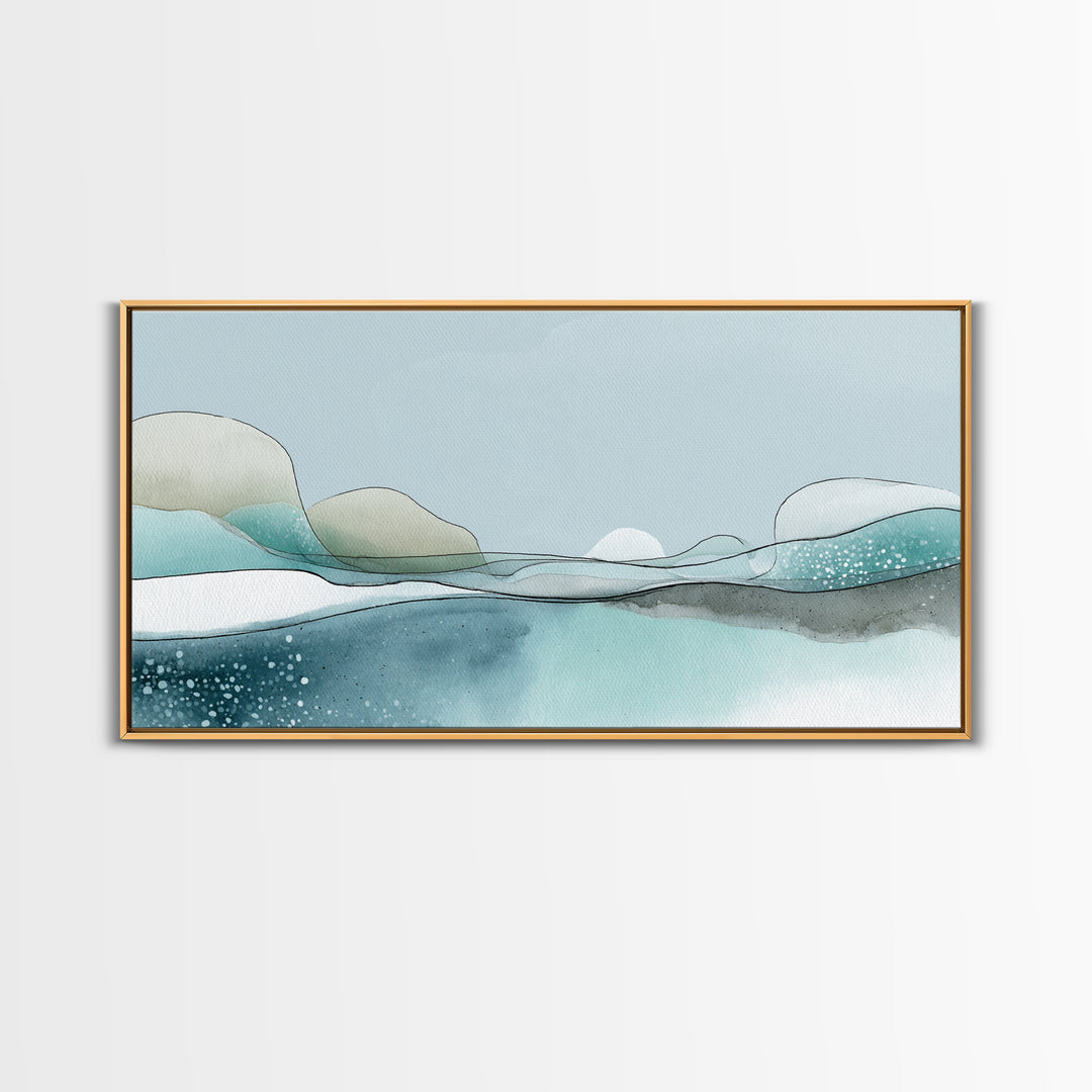 Soft Figure Line Drawing Framed Canvas Print, Bathroom Art, Neutral Decor, Bathroom Decor, Oil Painting, Spa, Wall Art, BAT-2x1-75