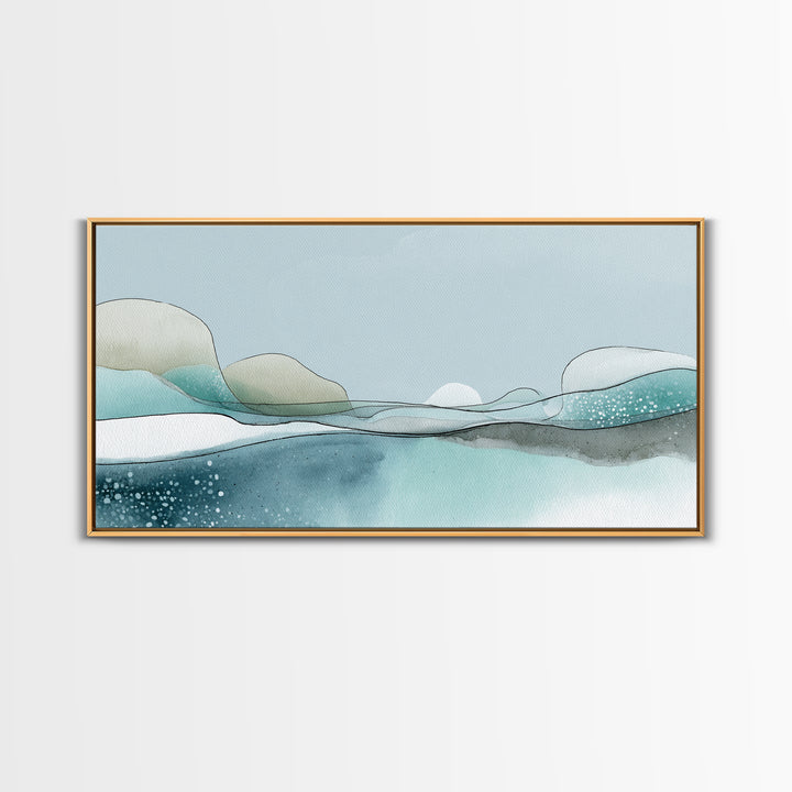 Soft Figure Line Drawing Framed Canvas Print, Bathroom Art, Neutral Decor, Bathroom Decor, Oil Painting, Spa, Wall Art, BAT-2x1-75