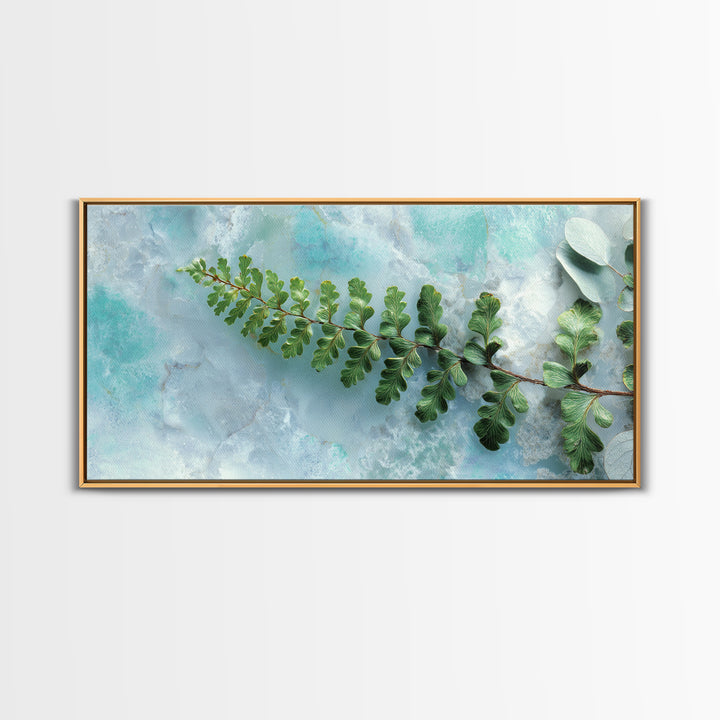 Green Fern Frond Closeup Canvas Print, Bathroom Art, Art Print, Bathroom Decor, Spa, Custom Pet Portrait, Bathroom Wall Art, BAT-2x1-78