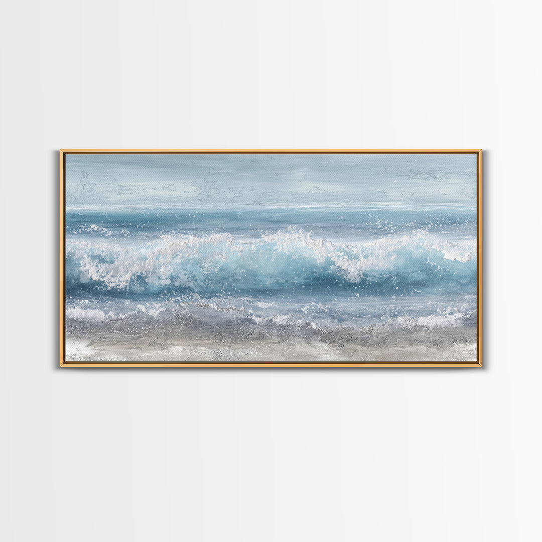 Calming Blue Ocean Wave Study Canvas Print, Bathroom Art, Printable Wall Art, Bathroom Decor, Spa, Bathroom Wall Decor, BAT-2x1-93