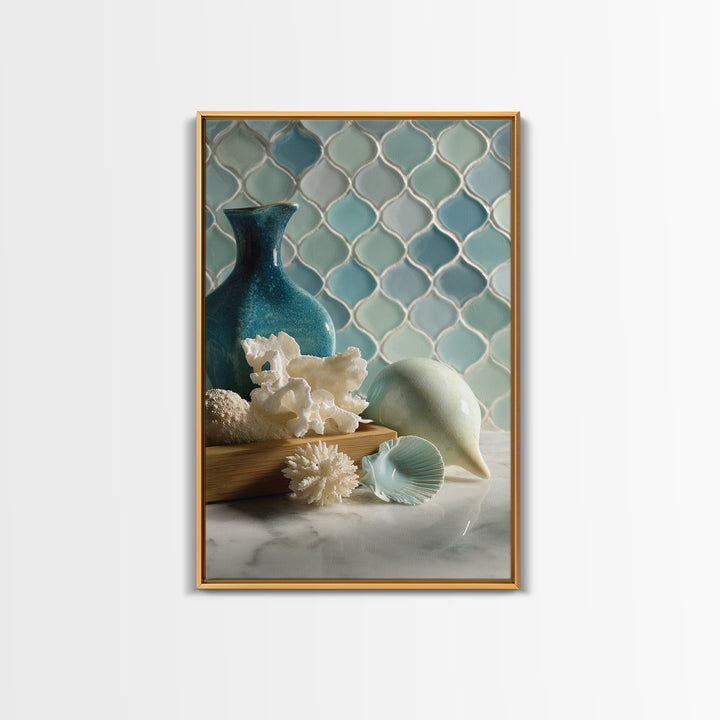 Clean Geometric Forms Canvas Print, Bathroom Art, Luxury Decor, Bathroom Decor, Abstract Art, Spa, Digital Wall Art, BAT-2x3-29
