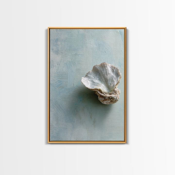 Oyster Shell Study Framed Canvas Print, Bathroom Art, Wall Decor, Bathroom Decor, Fine Art, Spa, Contemporary Art, Wall Art, BAT-2x3-30