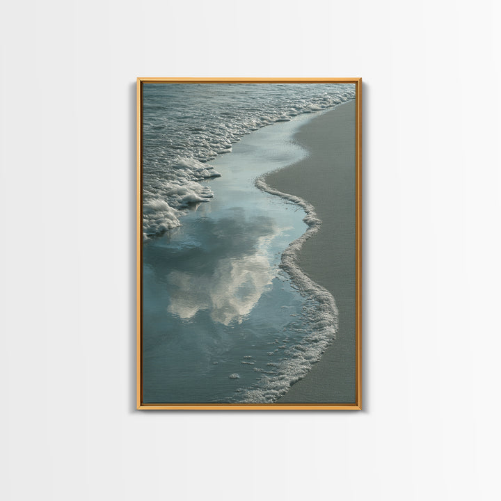 Soft Cloud and Rain Composition Framed Canvas Print, Bathroom Art, Trendy Wall Art, Bathroom Decor, Oil Painting, Spa, BAT-2x3-51
