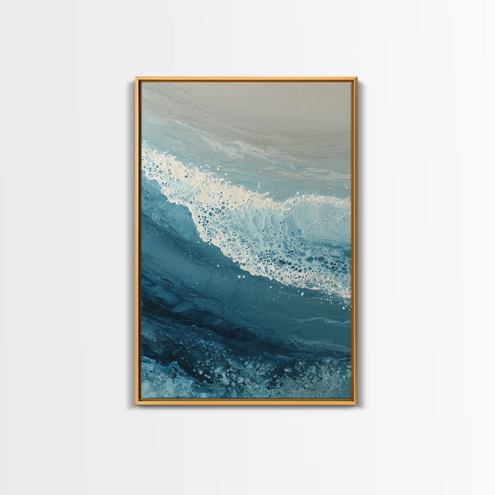 Calming Blue Ocean Wave Study Canvas Print, Bathroom Art, Digital Wall Art, Bathroom Decor, Fine Art, Spa, Unique Wall Art, BAT-2x3-81
