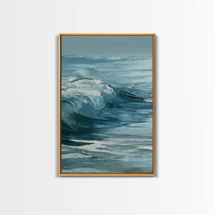 Calming Blue Ocean Wave Study Canvas Print, Bathroom Art, Art Print, Bathroom Decor, Fine Art, Spa, Custom Pet Portrait, BAT-2x3-9