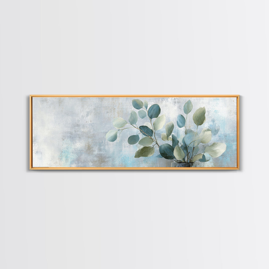 Sunlit Window Plant Shadow on Plaster Canvas Print, Bathroom Art, Poster, Bathroom Decor, Abstract Art, Spa, Digital Print, BAT-3x1-34