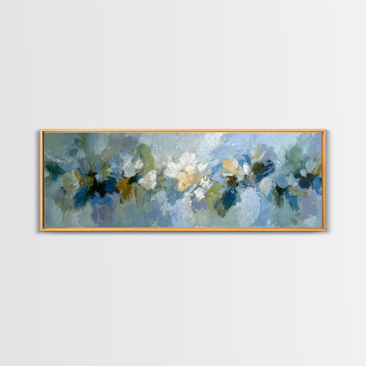 Sunlit Window Plant Shadow on Plaster Framed Canvas Print, Bathroom Art, Custom Pet Portrait, Bathroom Decor, Fine Art, Spa, BAT-3x1-58