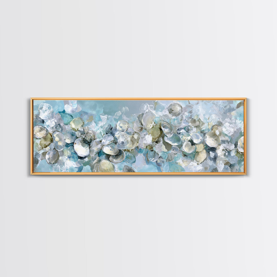 Oyster Shell Study Canvas Print, Bathroom Art, Bathroom Wallpaper, Bathroom Decor, Oil Painting, Spa, Luxury Decor, Art Print, BAT-3x1-62