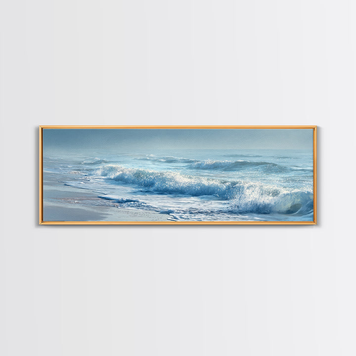 Calming Blue Ocean Wave Study Canvas Print, Bathroom Art, Bathroom Prints, Bathroom Decor, Watercolor Art, Spa, Trendy Wall Art, BAT-3x1-65