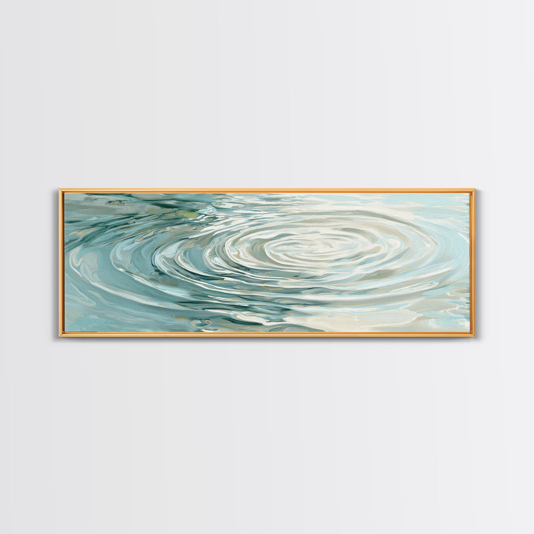 Abstract Water Ripples Framed Canvas Print, Bathroom Art, Bathroom Wall Decor, Bathroom Decor, Fine Art, Spa, Bathroom Print, BAT-3x1-69