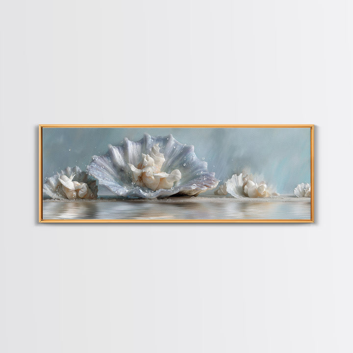 Oyster Shell Study Canvas Print, Bathroom Art, Printable, Bathroom Decor, Watercolor Art, Spa, Bathroom Prints, BAT-3x1-86