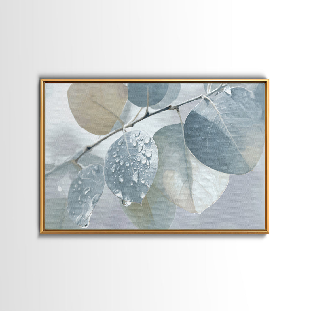 Tropical Leaf Silhouette Framed Canvas Print, Bathroom Art, Poster, Bathroom Decor, Watercolor Art, Spa, Digital Print, BAT-3x2-18