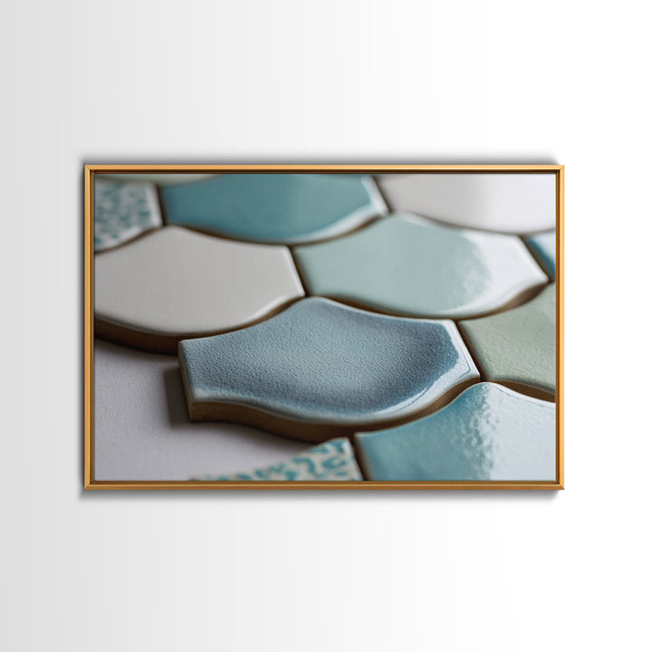 Clean Geometric Forms Framed Canvas Print, Bathroom Art, Wall Hanging, Bathroom Decor, Spa, Modern Art, Bathroom Art Decor, BAT-3x2-25