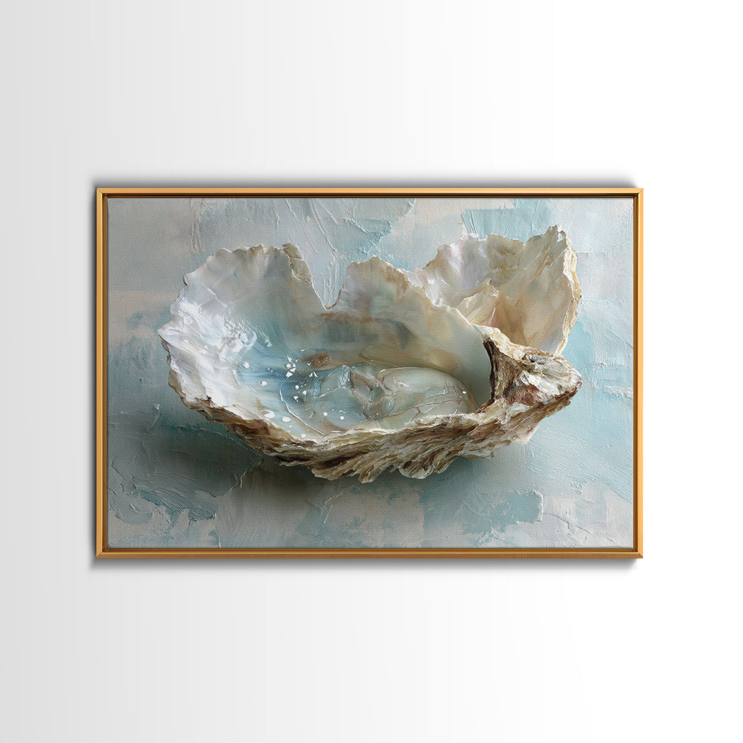 Oyster Shell Study Canvas Print, Bathroom Art, Printable, Bathroom Decor, Watercolor Art, Spa, Bathroom Prints, BAT-3x2-26