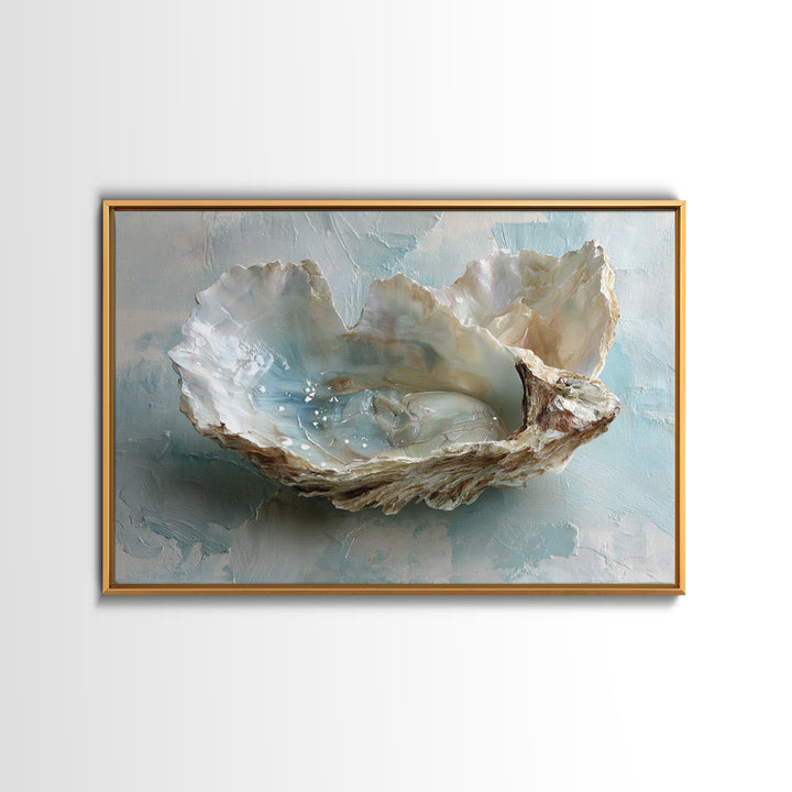 Oyster Shell Study Canvas Print, Bathroom Art, Printable, Bathroom Decor, Watercolor Art, Spa, Bathroom Prints, BAT-3x2-26
