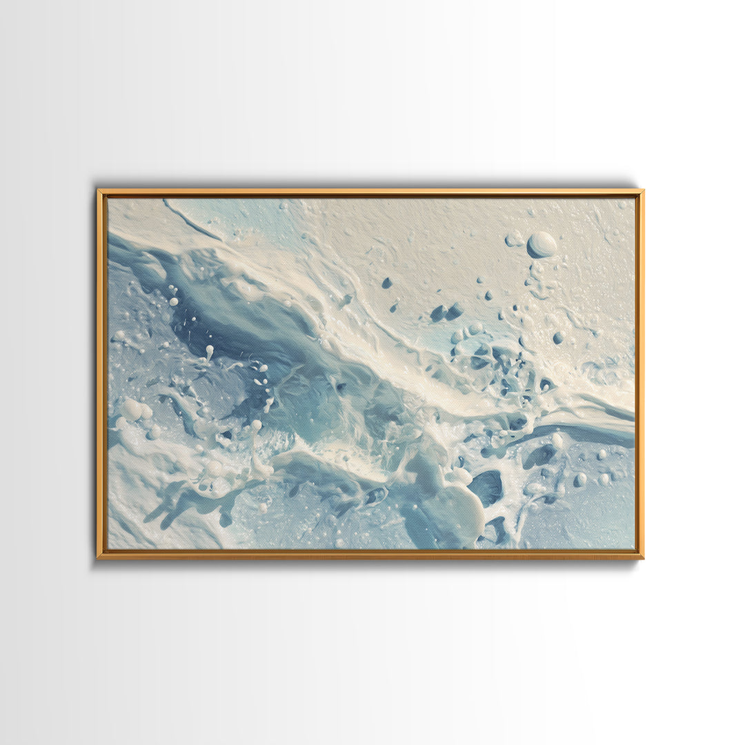 Abstract Water Ripples Framed Canvas Print, Bathroom Art, Unique Wall Art, Bathroom Decor, Abstract Art, Spa, Gallery Decor, BAT-3x2-81