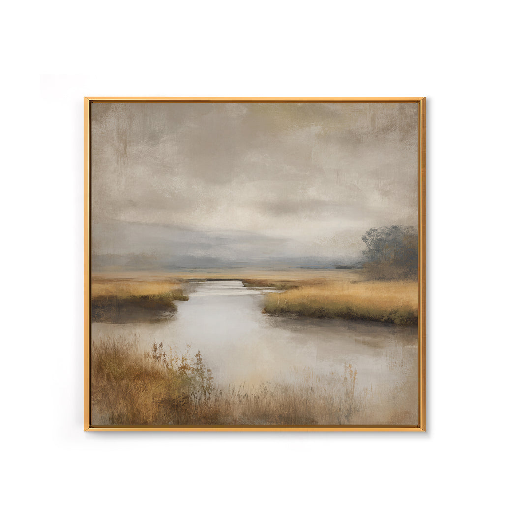 Misty Bridge Landscape Canvas Print, Black and White Art, Abstract Art, Living Room Decor, Watercolor Art, Monochrome, BAW-1x1-19