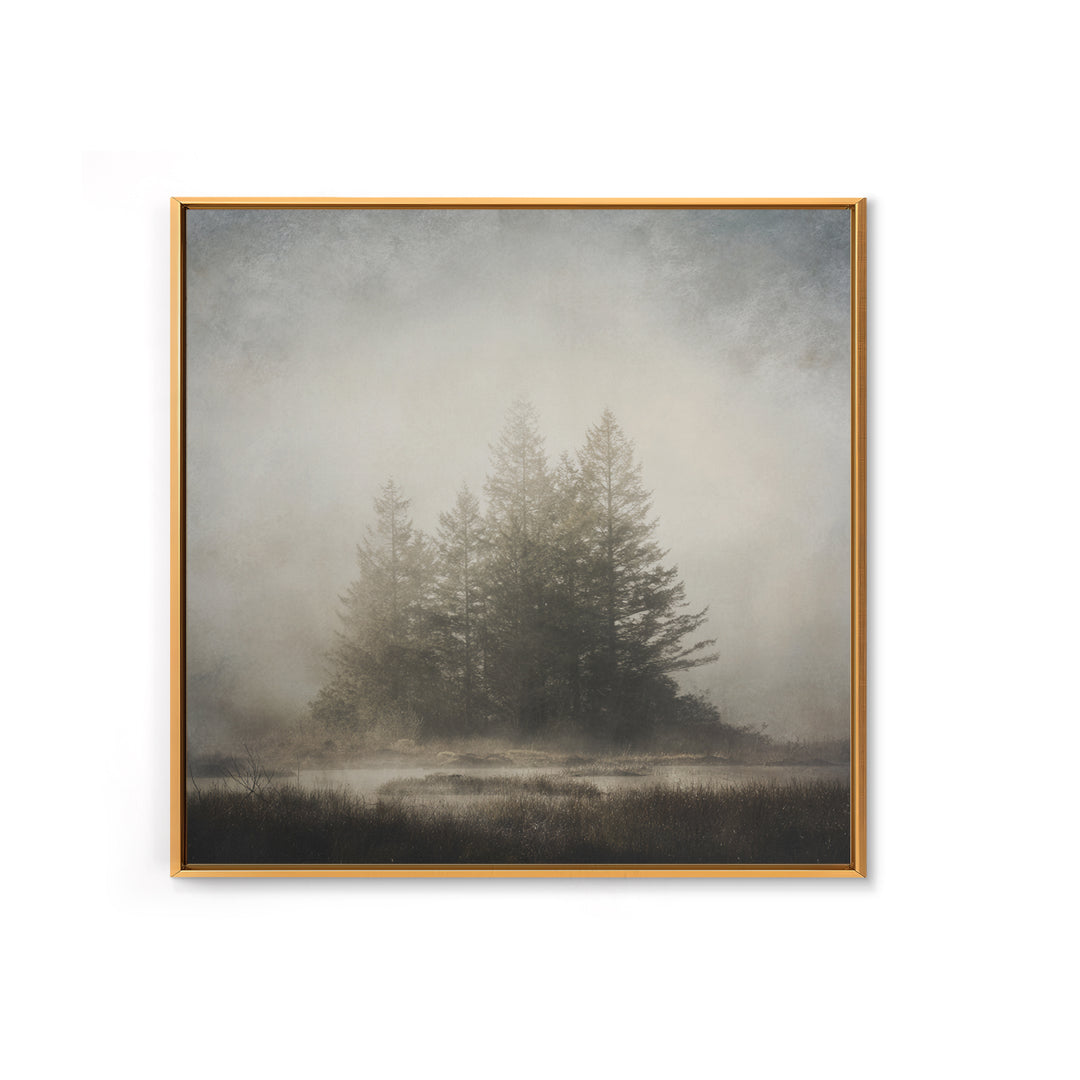 Moody Foggy Forest Canvas Print, Black and White Art, Printable Art, Living Room Decor, Fine Art, Monochrome, Gallery Decor, BAW-1x1-31