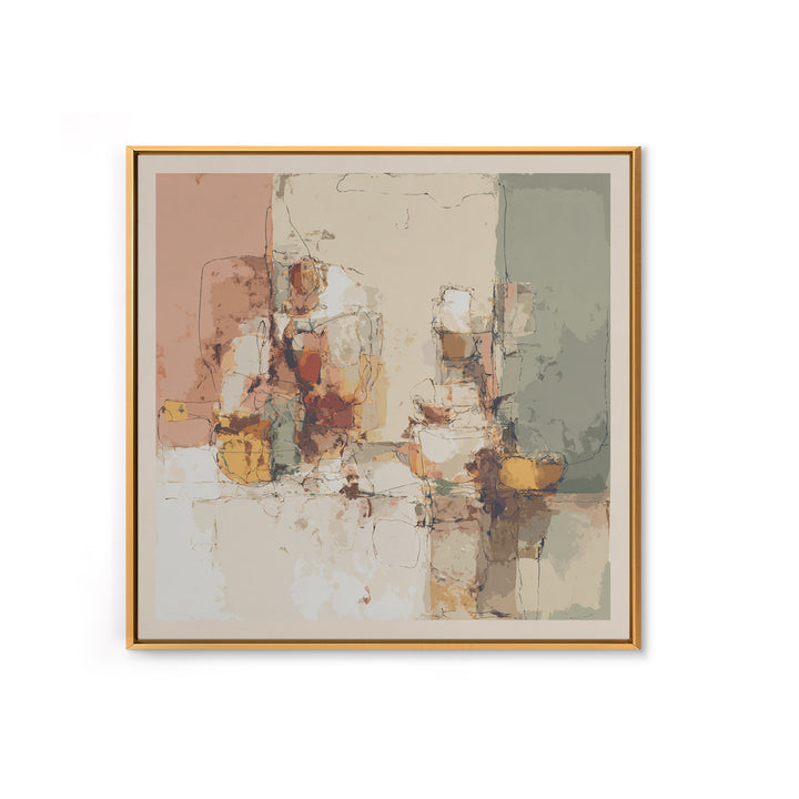 Minimal Face Pair Drawn Framed Canvas Print, Black and White Art, Gallery Decor, Living Room Decor, Fine Art, Monochrome, BAW-1x1-38