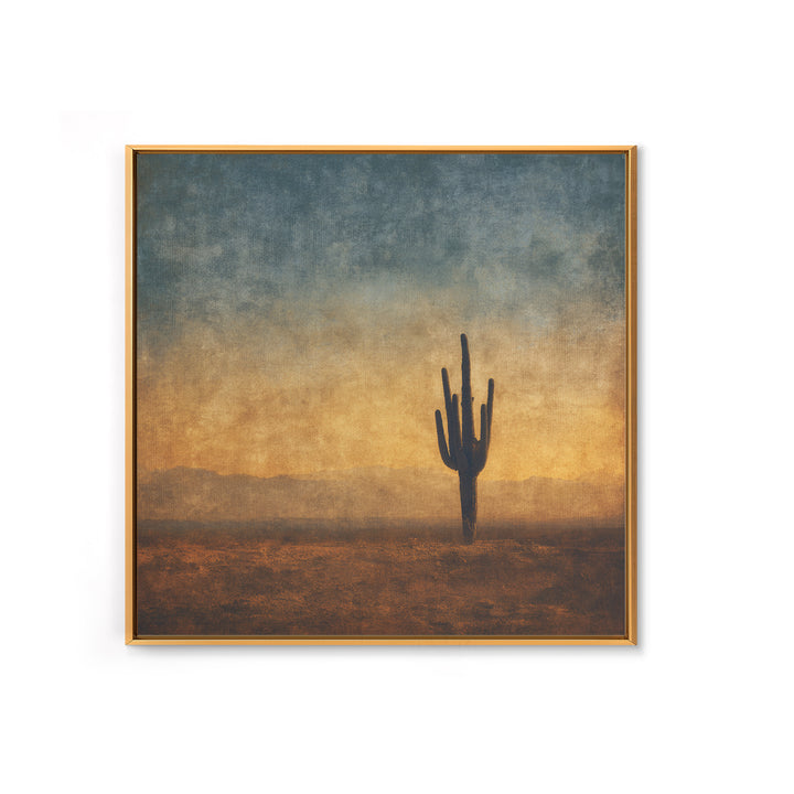 Monochrome Desert Cactus Silhouette Canvas Print, Black and White Art, Luxury Decor, Living Room Decor, Fine Art, Monochrome, BAW-1x1-45