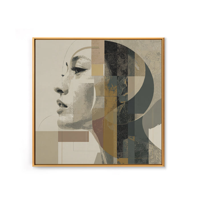 Monochrome Female Profile Canvas Print, Black and White Art, Room Decor, Living Room Decor, Abstract Art, Monochrome, BAW-1x1-49