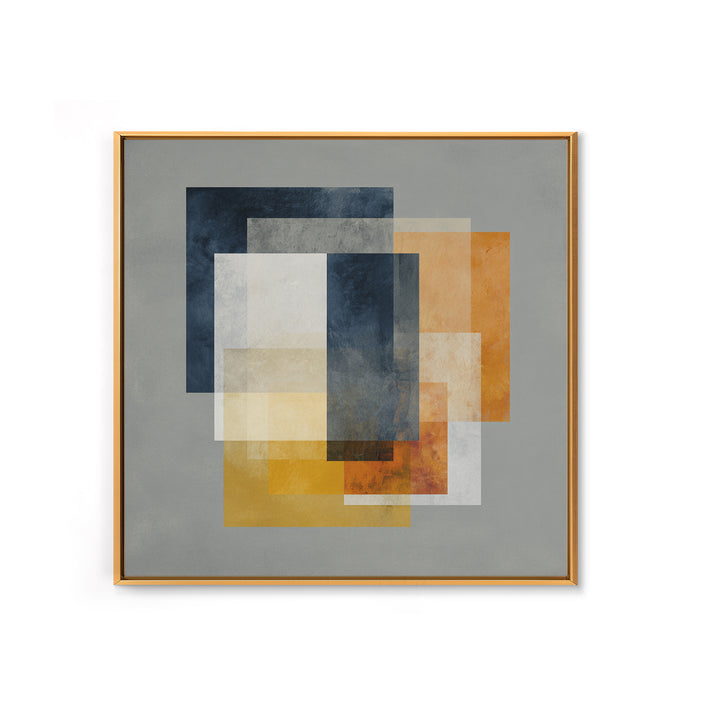 Geometric Bauhaus Grayscale Shapes Framed Canvas Print, Black and White Art, Set of 3 Prints, Living Room Decor, Monochrome, BAW-1x1-66